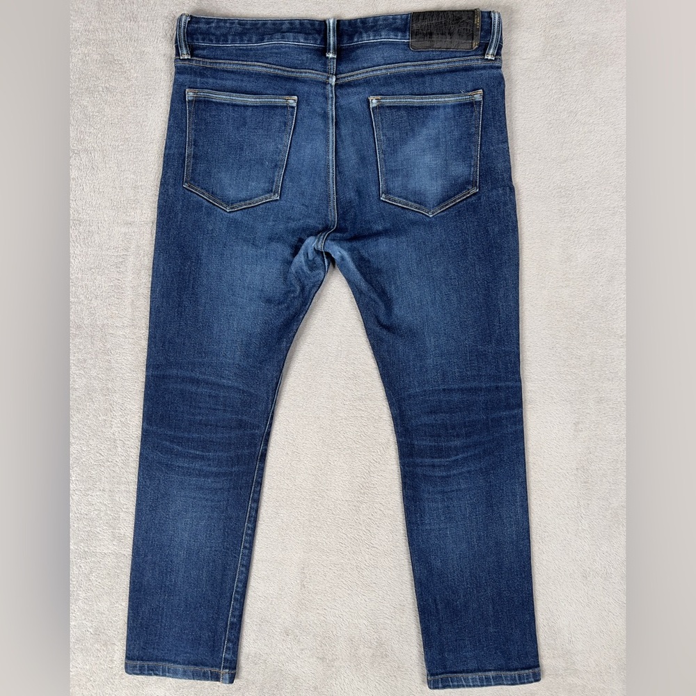 Buck Mason Maverick Slim Jeans Men's 34x28 Double Dipped Denim Medium Wash - Picture 8 of 12